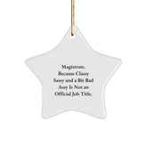 Magistrate Gifts Funny Star Ornaments, Funny Quote for Christmas Unique Gifts from Family to Magistrate - Image 1